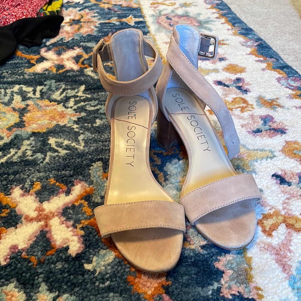 Nude block heels